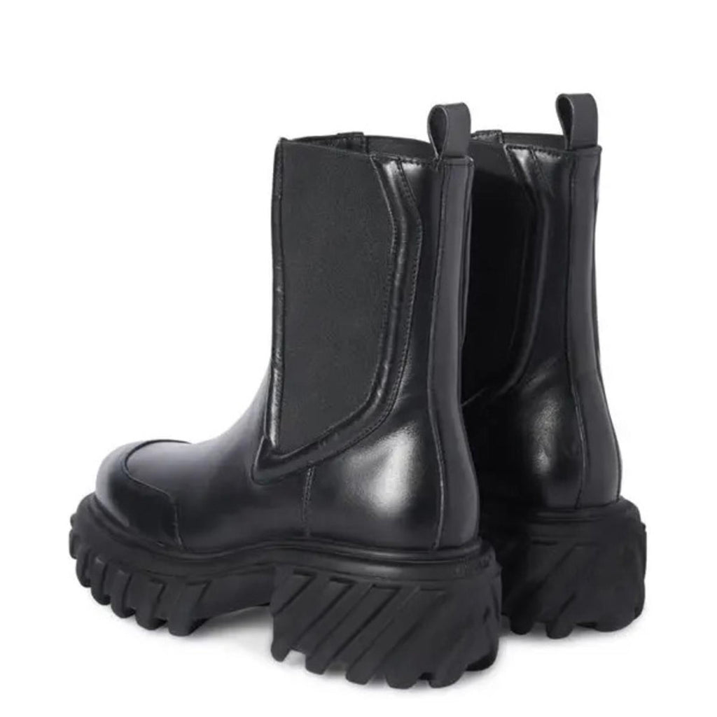 Off-White Black Tractor Motor Leather Boots, NWT, Size 38