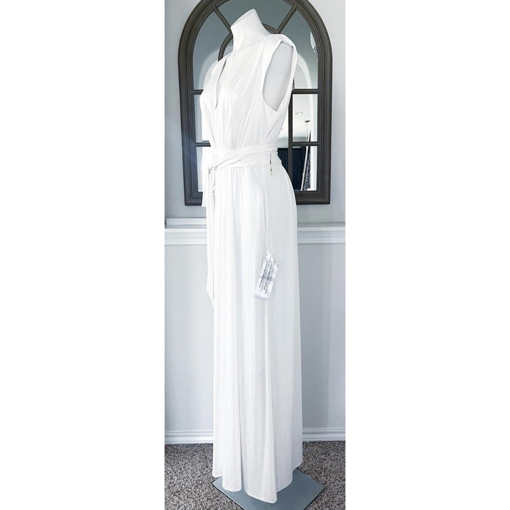 Dress the Population Krista Plunge Neck Side Slit Gown, NWT, Size XXL
