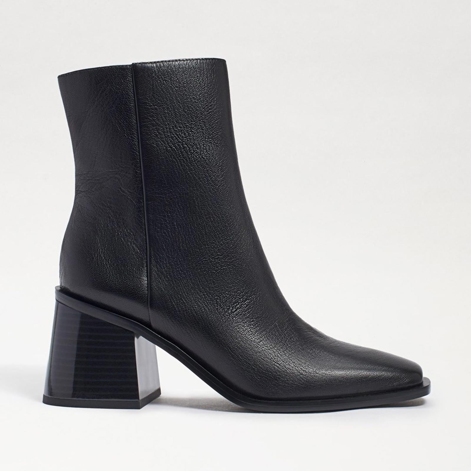 Sam Edelman Winnie Block Heel Booties in Black Leather, Size 11 New in Box $180