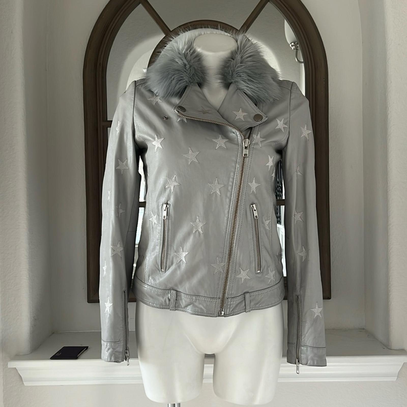 Samantha Sipos Seeing Stars Lambskin Leather Jacket, Size Small Retail $1,895