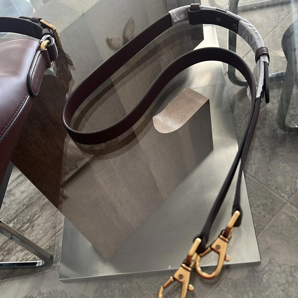 Lauren Ralph Lauren Leather Medium Witley Bucket Bag in Dark Mahogany, NEW