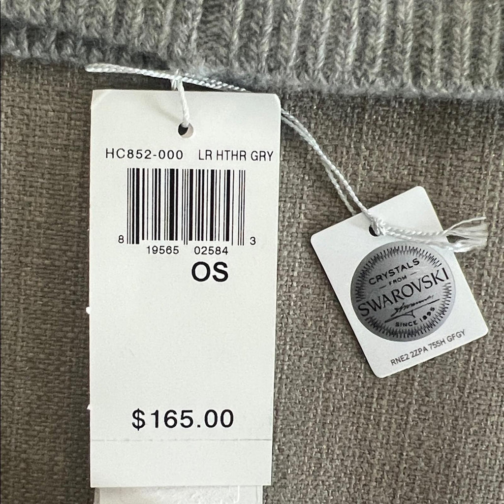 Carolyn Rowan Cashmere Baggy Beanie w/Scattered Swarovski Crystals, OS, NEW