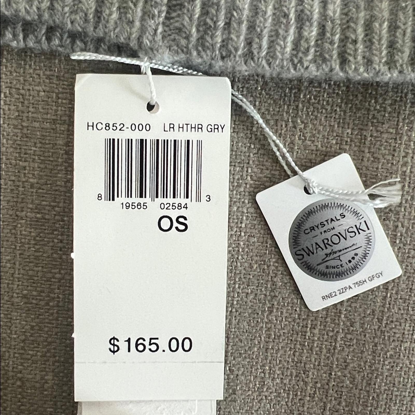 Carolyn Rowan Cashmere Baggy Beanie w/Scattered Swarovski Crystals, OS, NEW