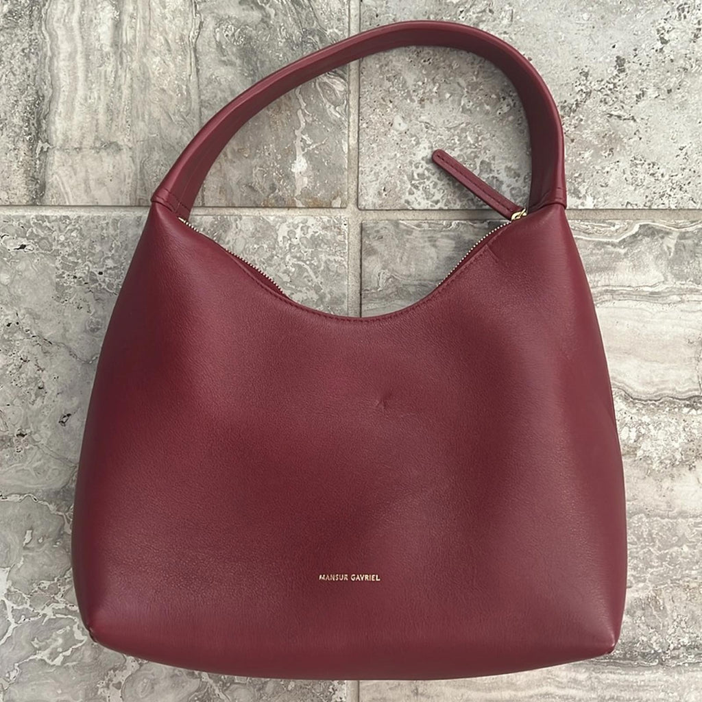 NEW Mansur Gavriel Small Soft Candy Shoulder Bag in Burgundy, Quiet Luxury!