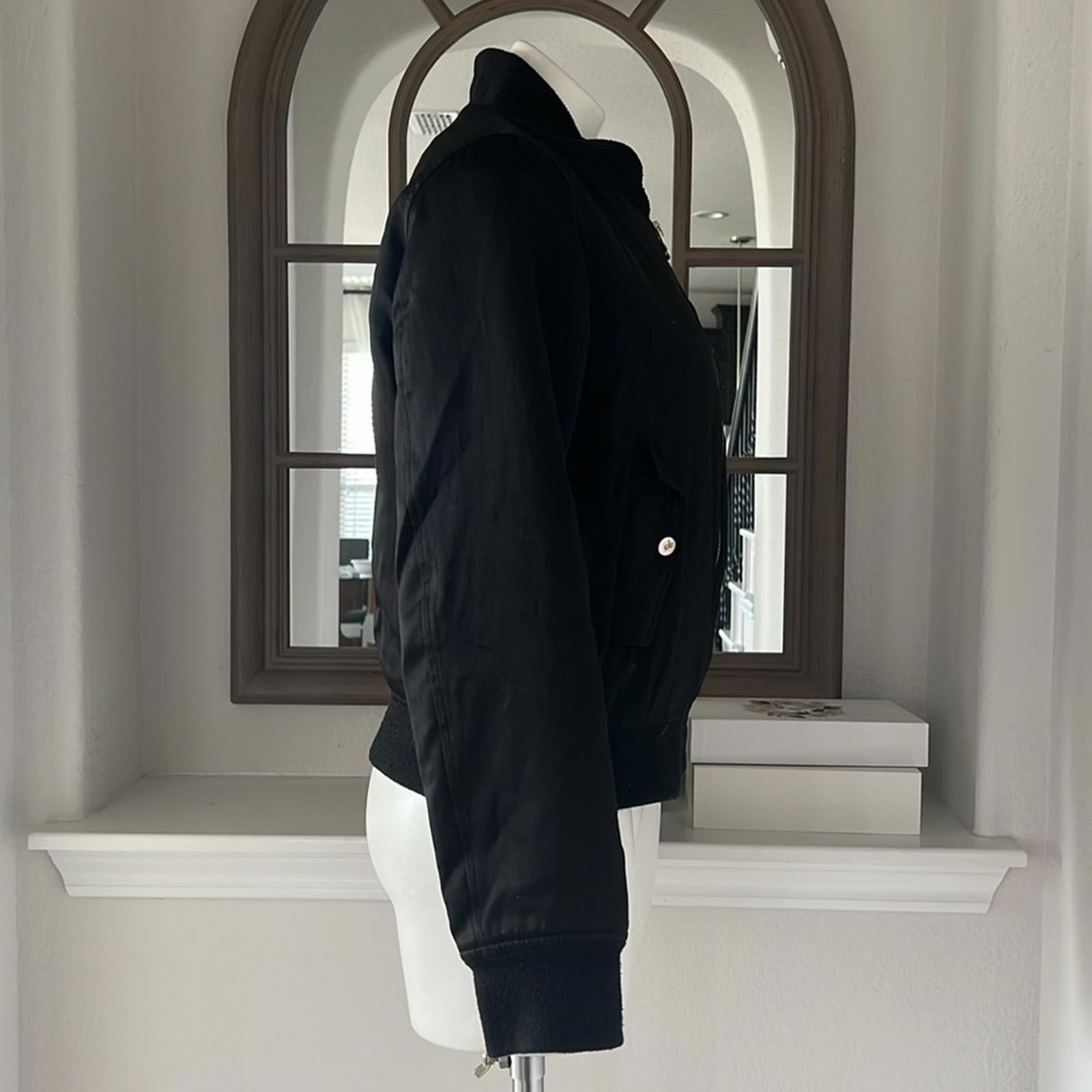 Maje Bart Bomber Jacket in Black, Size EU 40 (US M), Preloved