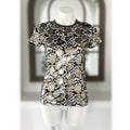 NEW Michael Kors Sequined Animal Print Top, Crewneck, Size S