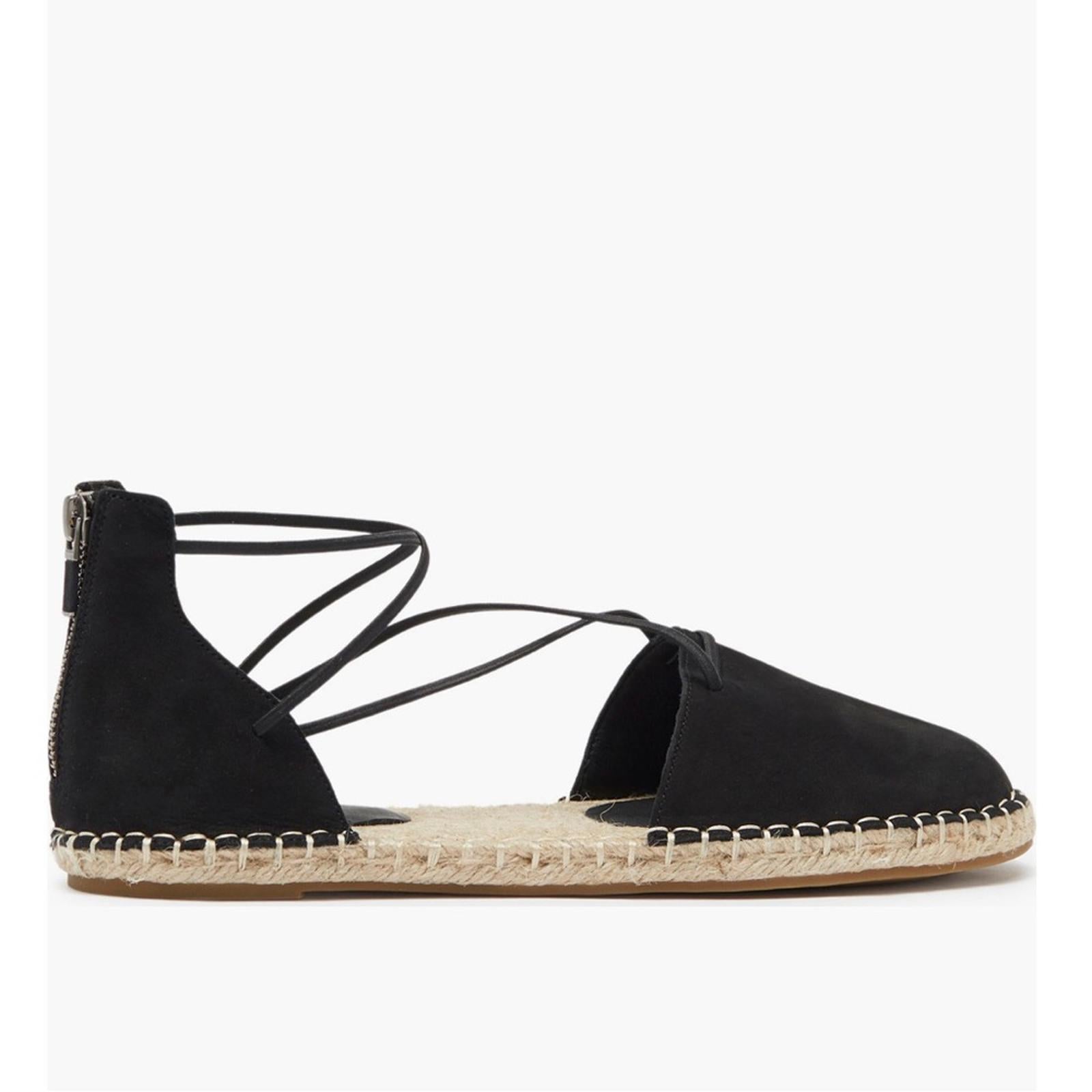 Eileen Fisher Lace-Up Espadrille Black Sandals, Size 11 EXCELLENT! $160