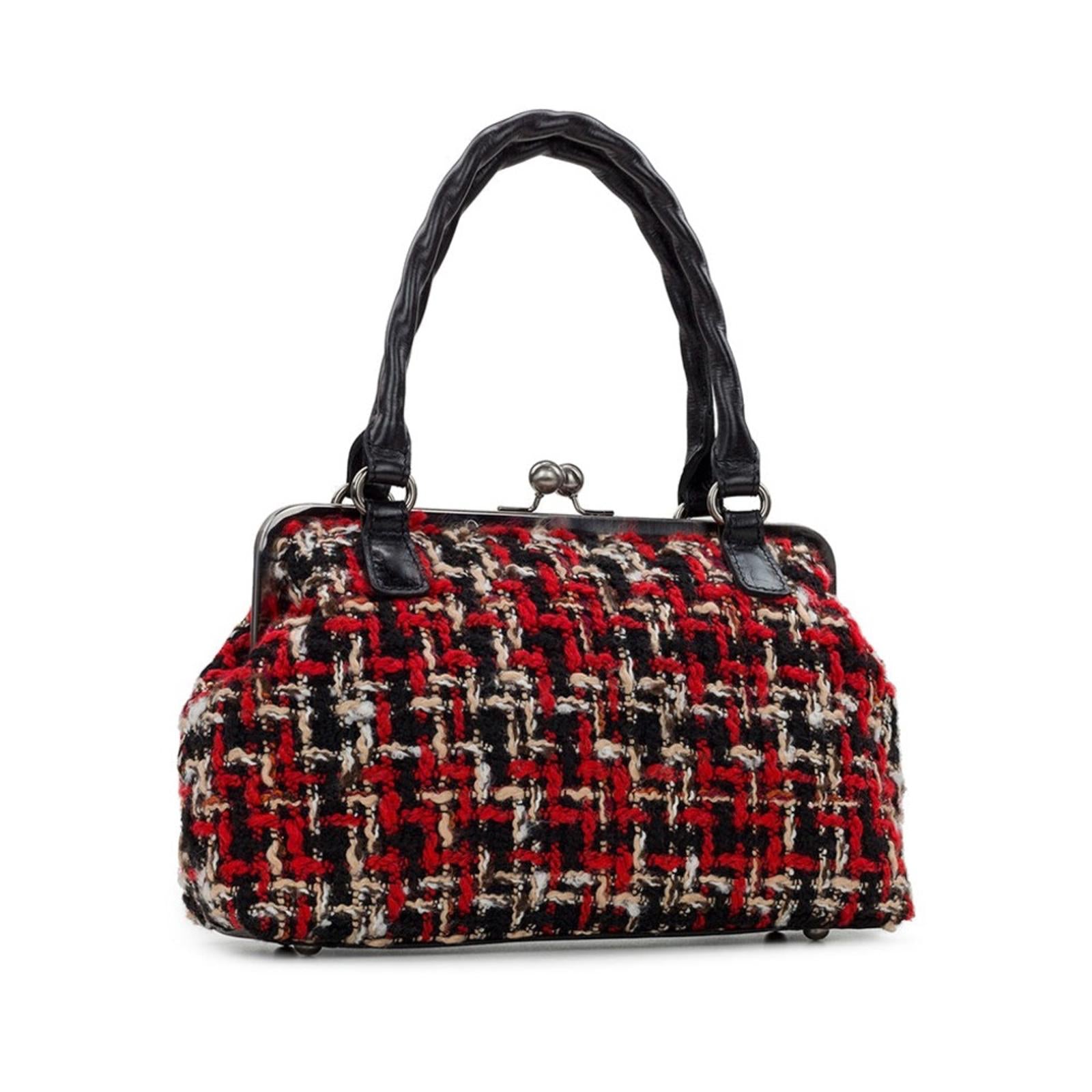 Patricia Nash Rora Frame Satchel, Tweed, Red Black New w/DustBag $229 (SOLD OUT)