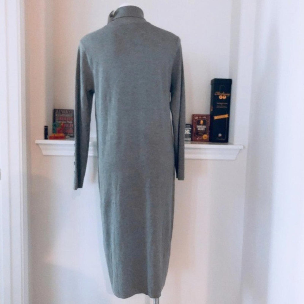 J.Jill Sweater Dress Turtleneck Long Sleeve Heather Grey Size M New w/Tag