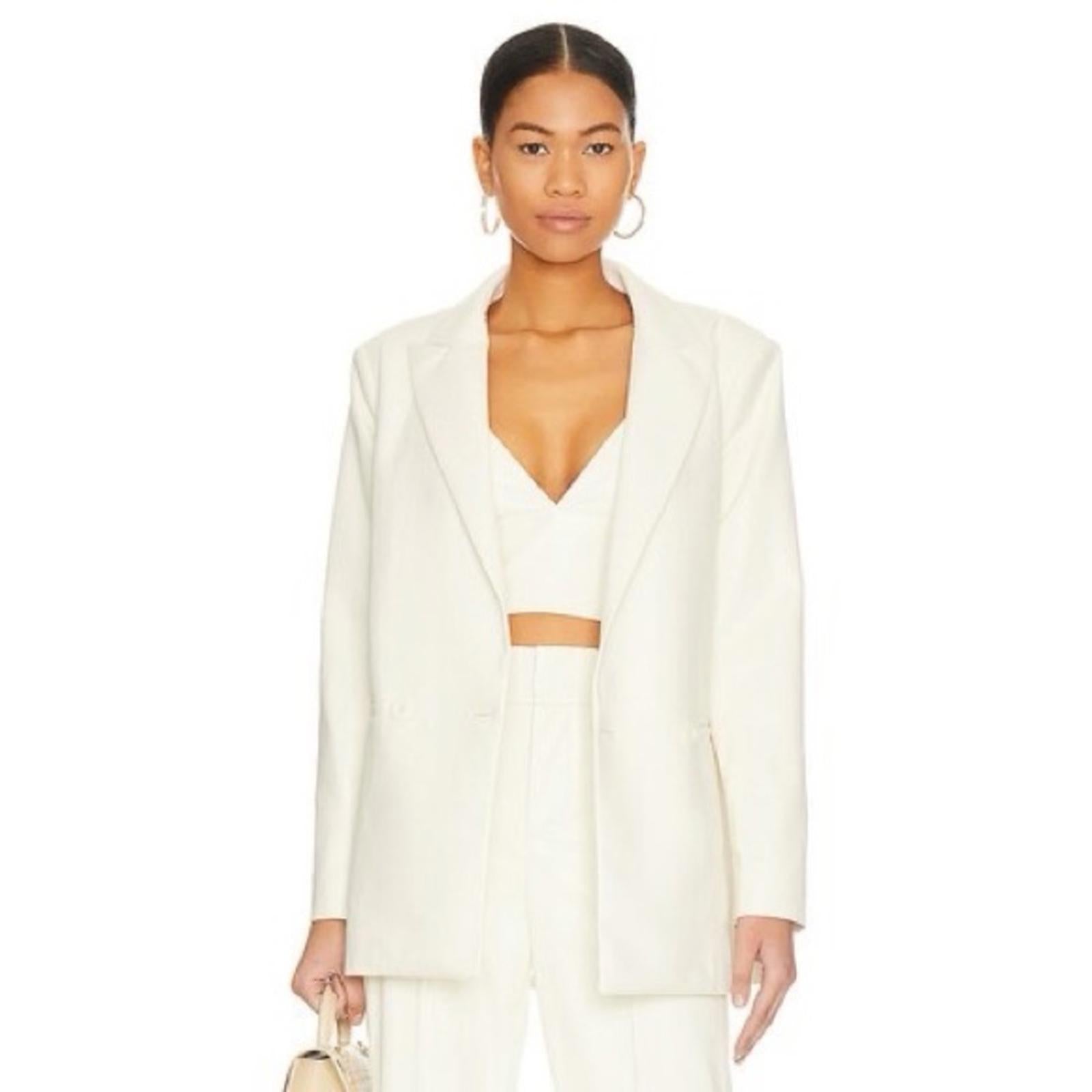Alice+Olivia Warm One-Button Faux Leather Blazer, Size 4 New w/Tag $495 SOLD OUT