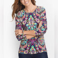 NEW The Talbots Tee Crewneck Tee in Winter Medallion Size S EXCELLENT