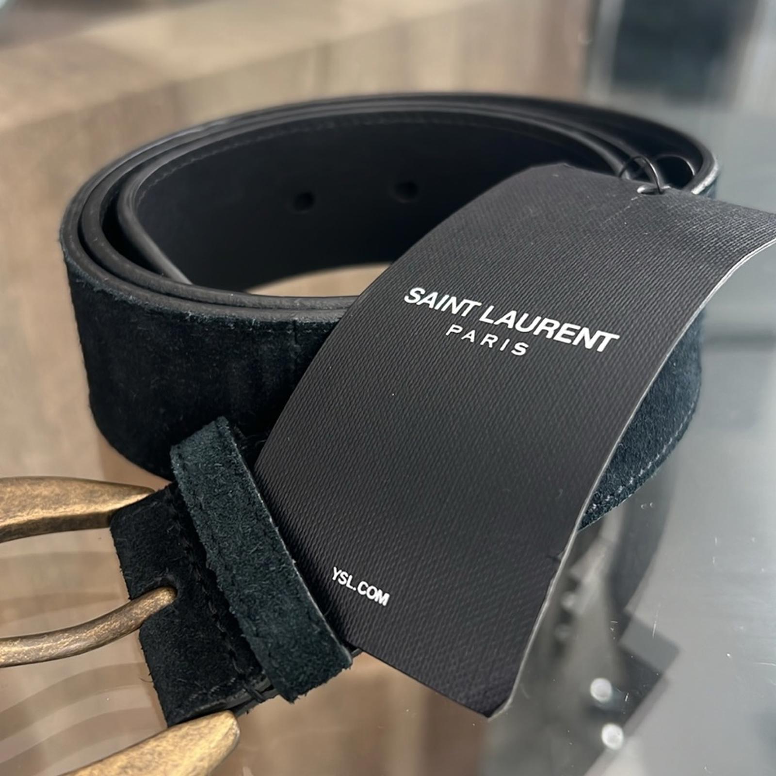 Saint Laurent Authentic Leather Black Belt EGC.609034.85.1119 Size 85” New w/Tag