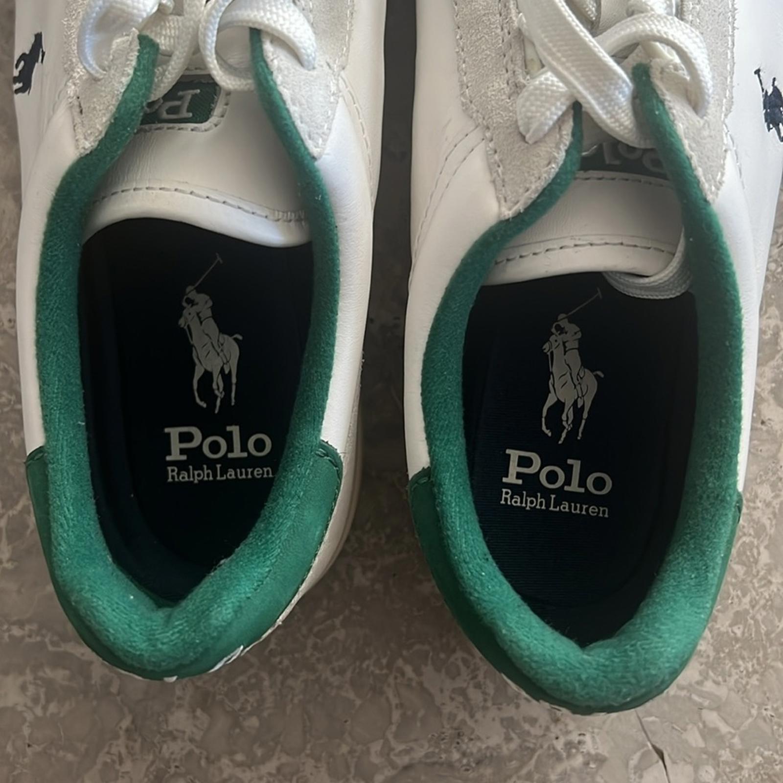 Polo Ralph Lauren Court Sport Lace-Up Sneakers in Deckwash White, Size 8 $185