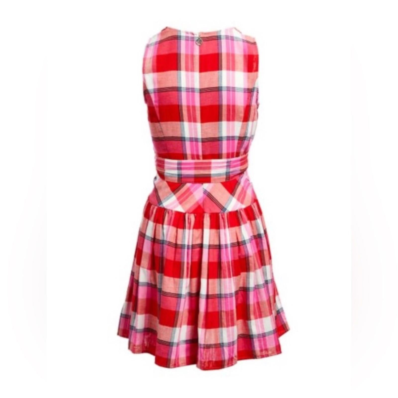 Tommy Hilfiger Majorca Casual Sleeveless Plaid Dress w/Tie, NWT, Size 16