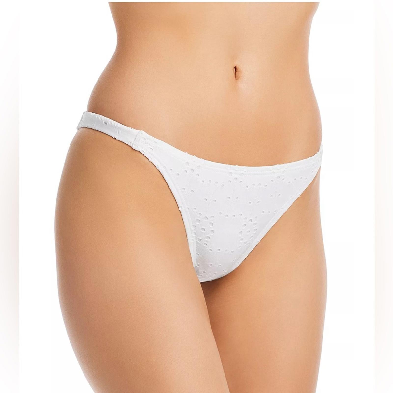 NWT AQUA Swim Eyelet Bikini Bottoms, White Size XL New w/Tag Retail $48