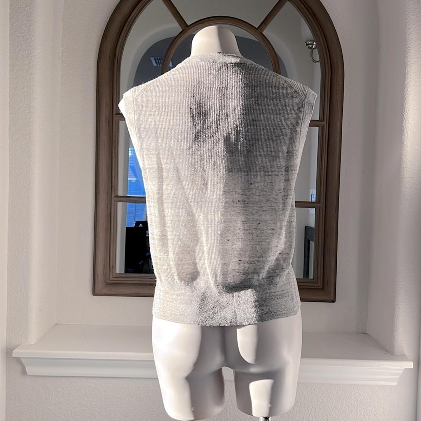 Veronica Beard Kellen Crewneck Cap-Sleeve Knit Twist Front Sweater, Size L $250