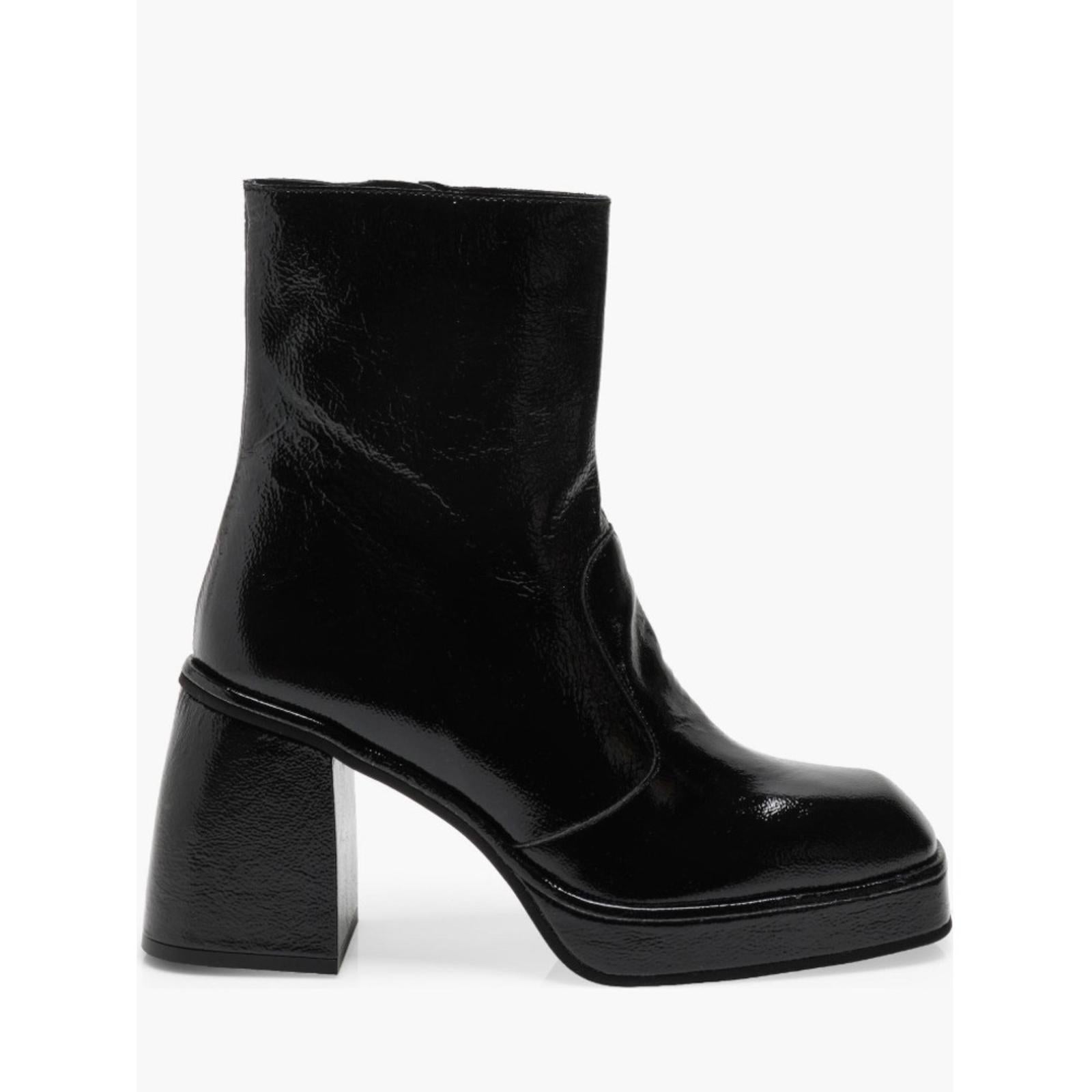 Free People Ruby Platform Bootie in Black Patent, Size EU39 | US9 New in Box