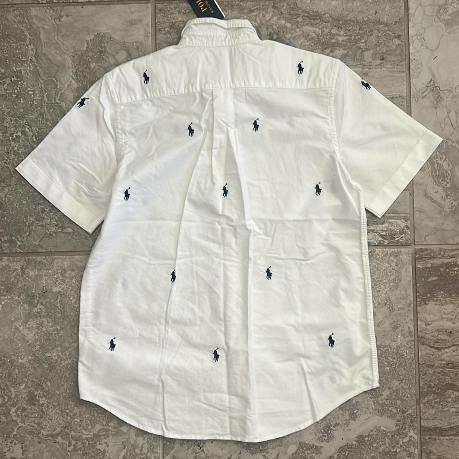 Polo Ralph Lauren Logo Embroidered Oxford Short-Sleeve Shirt Size XL(18-20) NWT