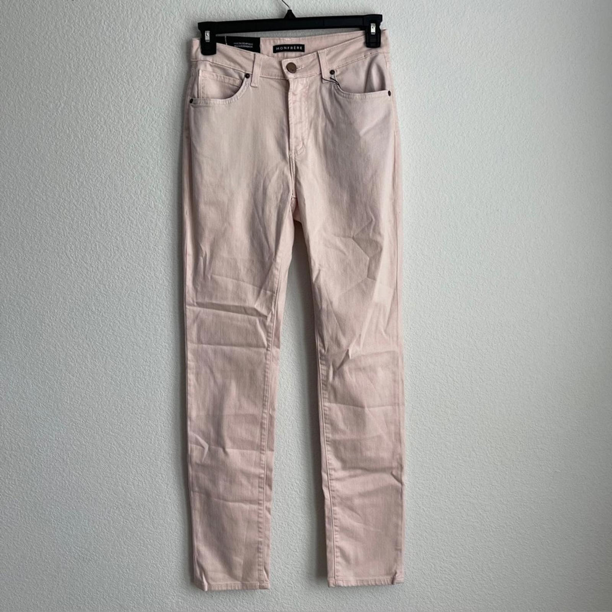Monfrère Brando Pastel Pink Parisian Luxe Mid-Rise Jeans, Size 30 New w/Tag $198