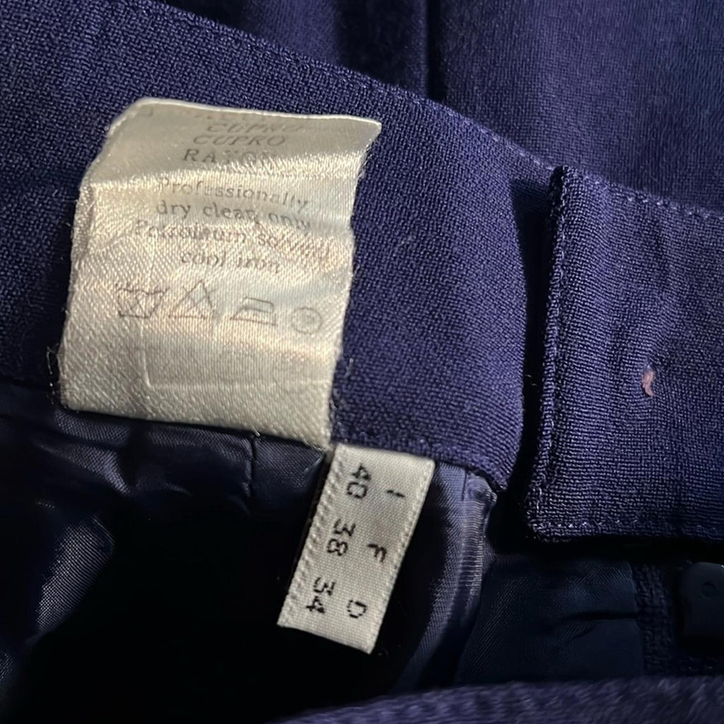 Lamb Wool Pencil Mini Skirt with Pockets in Blue Size 6 Made in Italy EXCELLENT!