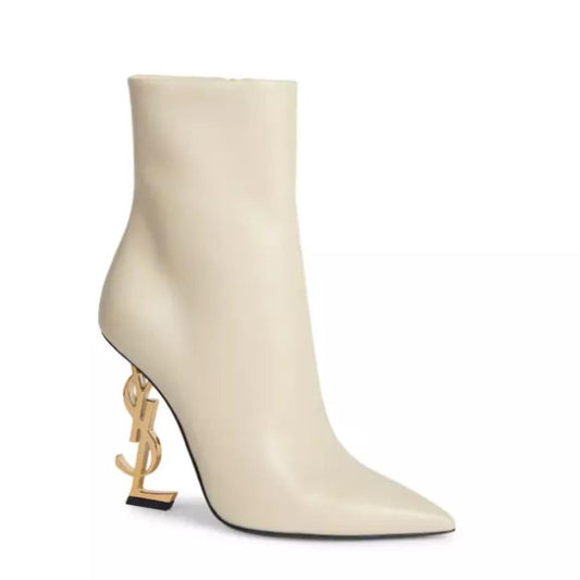 Saint Laurent 105mm Opyum Boots, Real Beige Light Bronze Size 35.5 New+Dust Bags