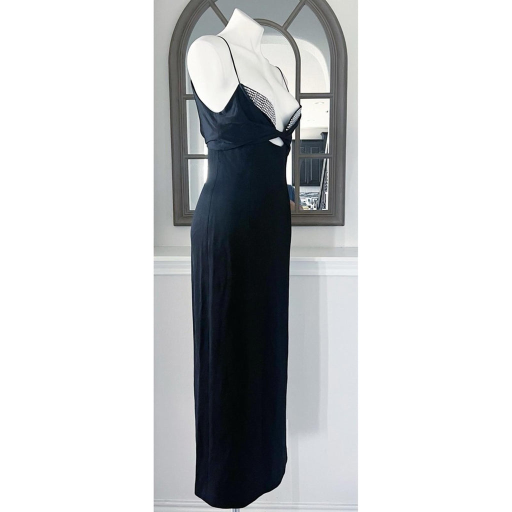 Galvan London Crystal Bustier Dress in Black Size US8 FR40 UK12 New w/tag $1,895