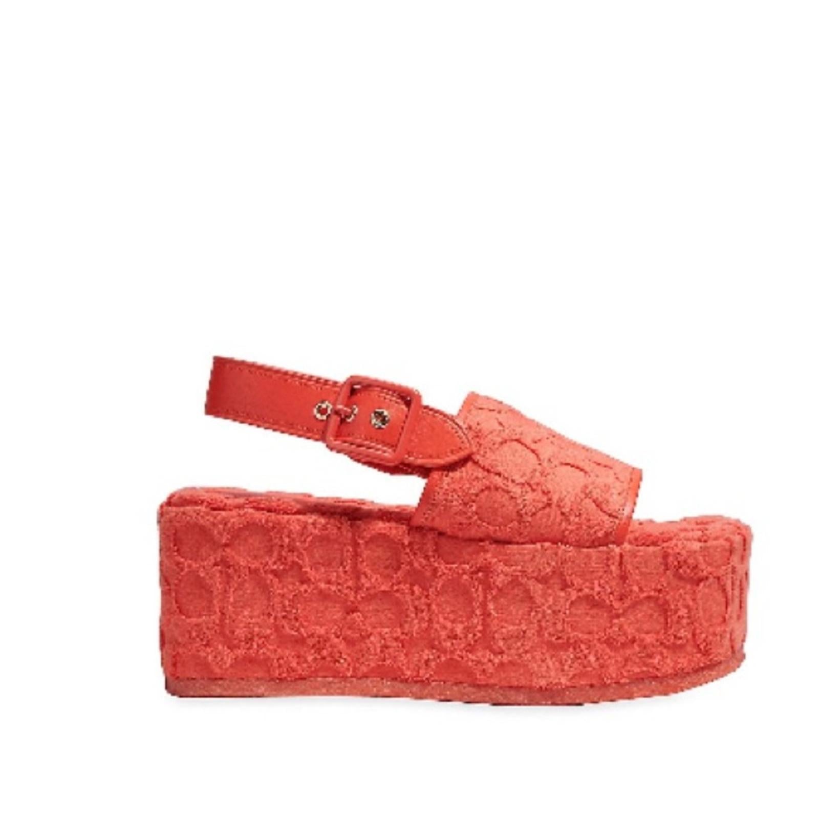 COACH Noelle Terry Cloth Sandal, Red Orange Size 11 Comes in Box - SOLD OUT!