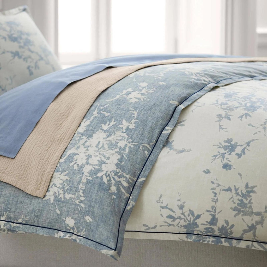 Lauren Ralph Lauren Eva Botanical 3-Pc Full/Queen Comforter Set, Cream/Blue