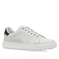 Ferragamo Pierre Low Top Sneakers in White Calf Leather, Size 41 New in Box