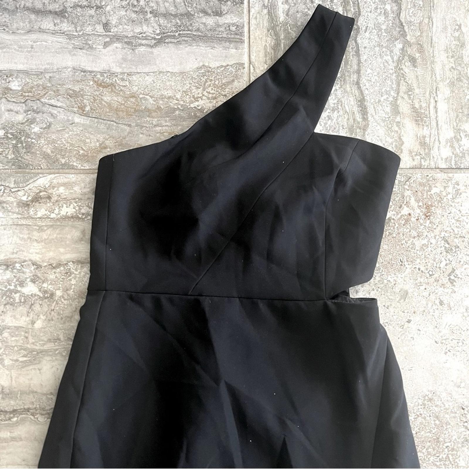 Aidan Mattox One Shoulder Crêpe Front Slit Maxi Dress, Size 0 New w/Tag $195