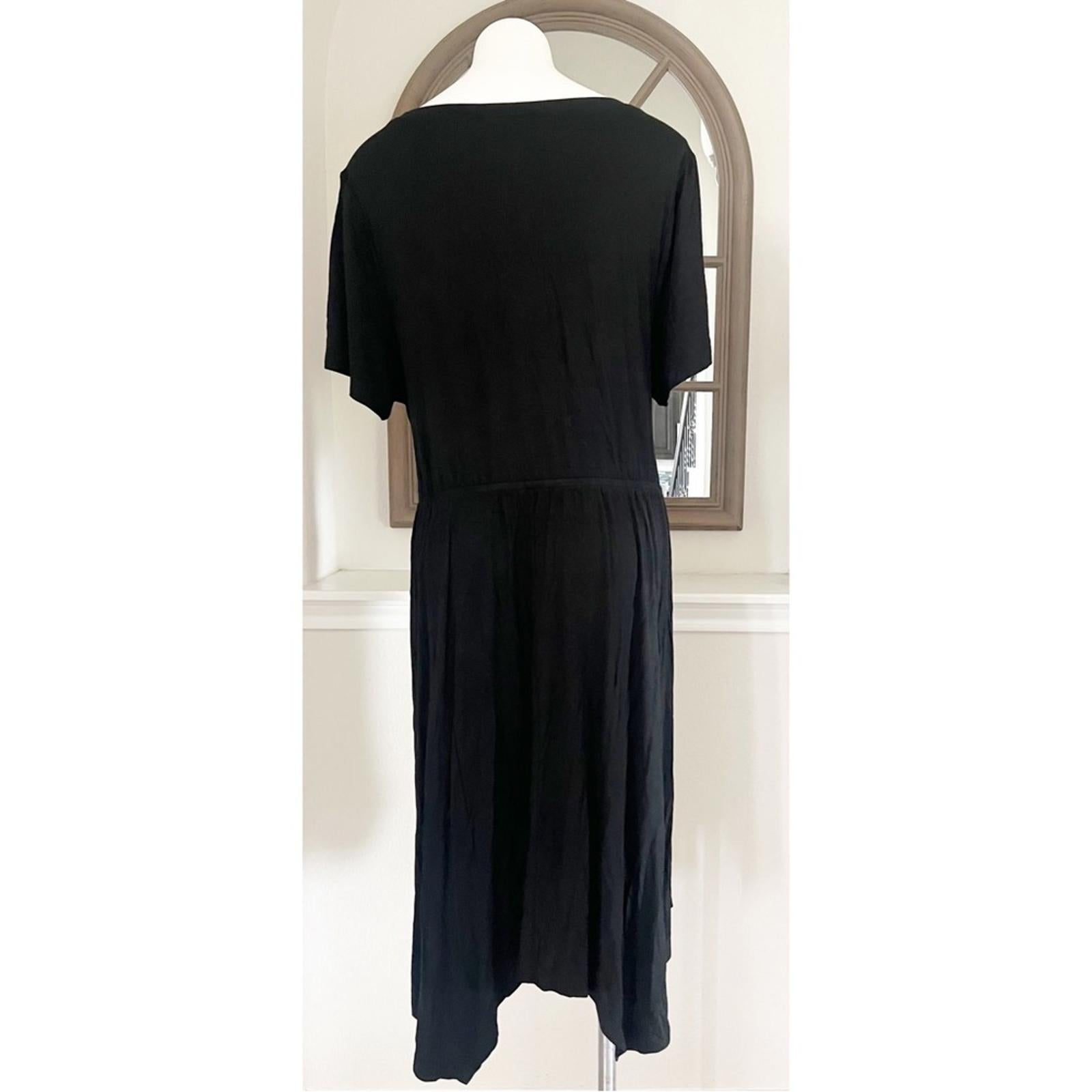 Lane Bryant Asymmetric Belted Midi Dress in Black, NWT, Size 14/16