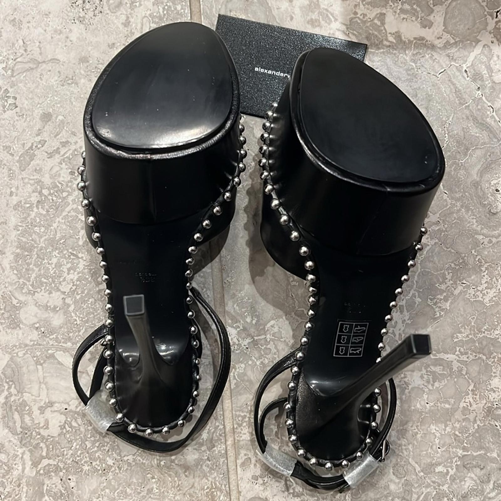 Alexander Wang Nova Ankle Strap 145 Studded Platform High Heel Sandals 35.5 NEW