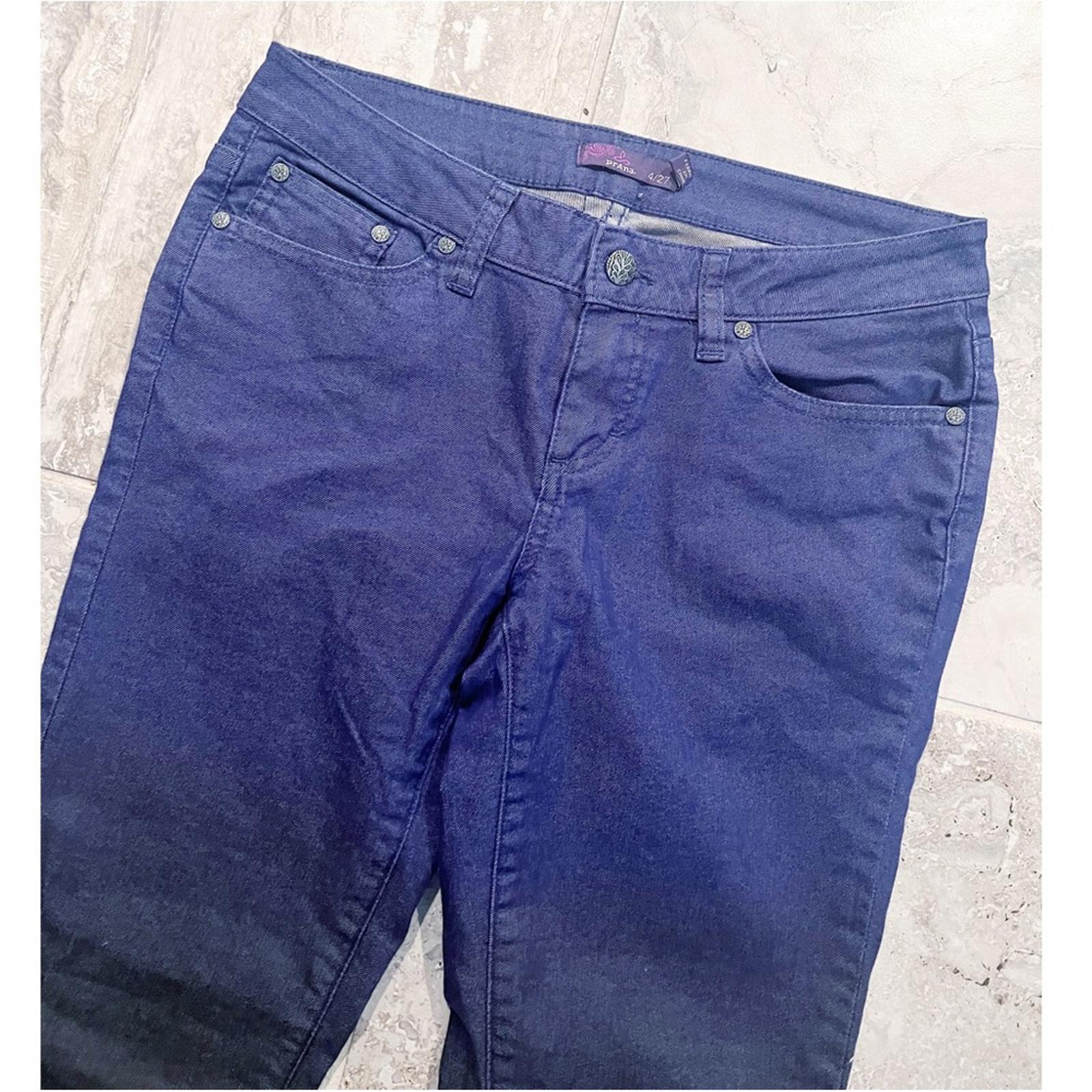 Prana Jett Pant Indigo Low Rise Fitted Ombre Jeans, Size 4/27