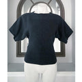 Trina Turk Merino Wool Knit Short Dolman Sleeve Sweater in Grey Size M EXCELLENT