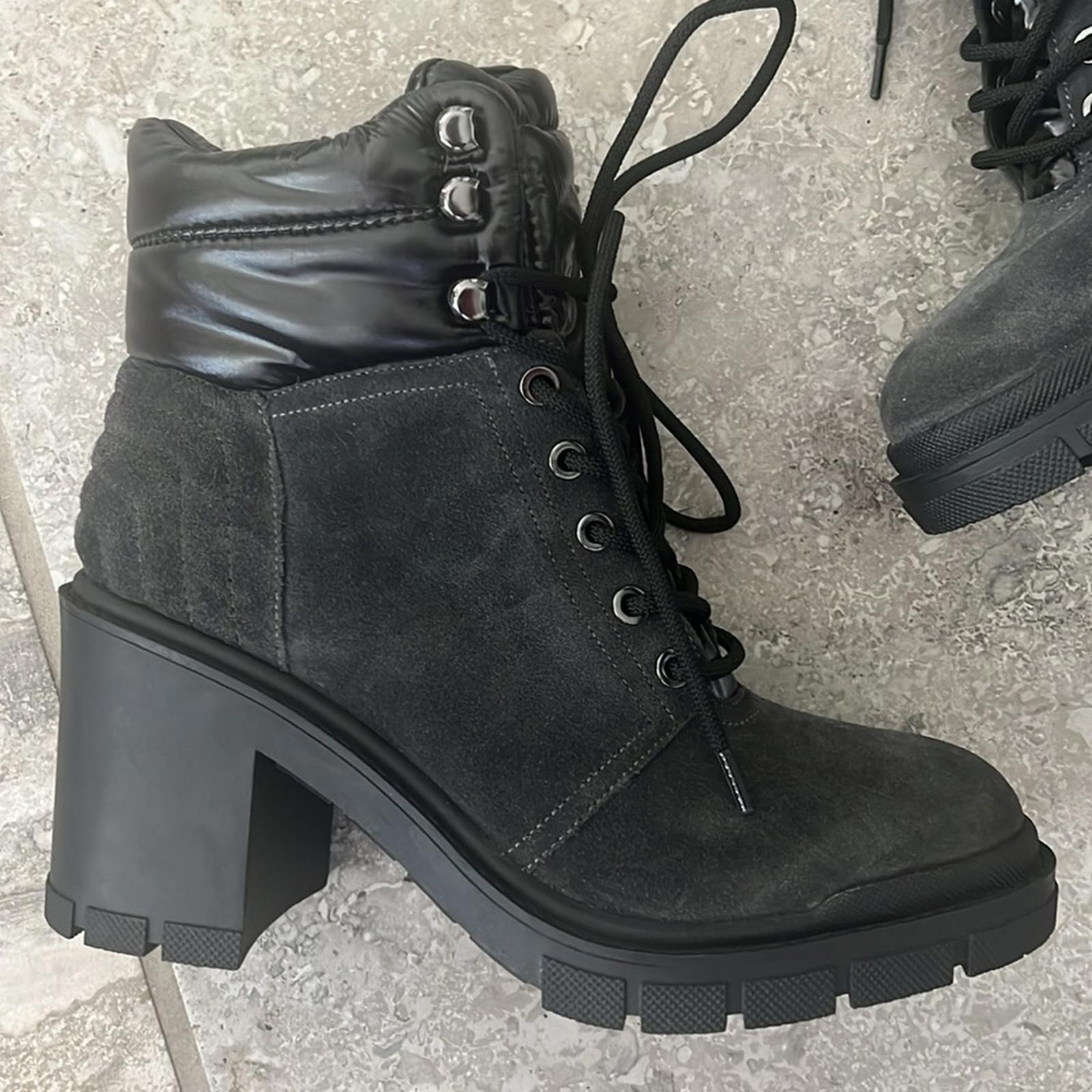 Marc Fisher LTD Velima Mixed Media Bootie in Dark Grey, Size 7.5 NEW