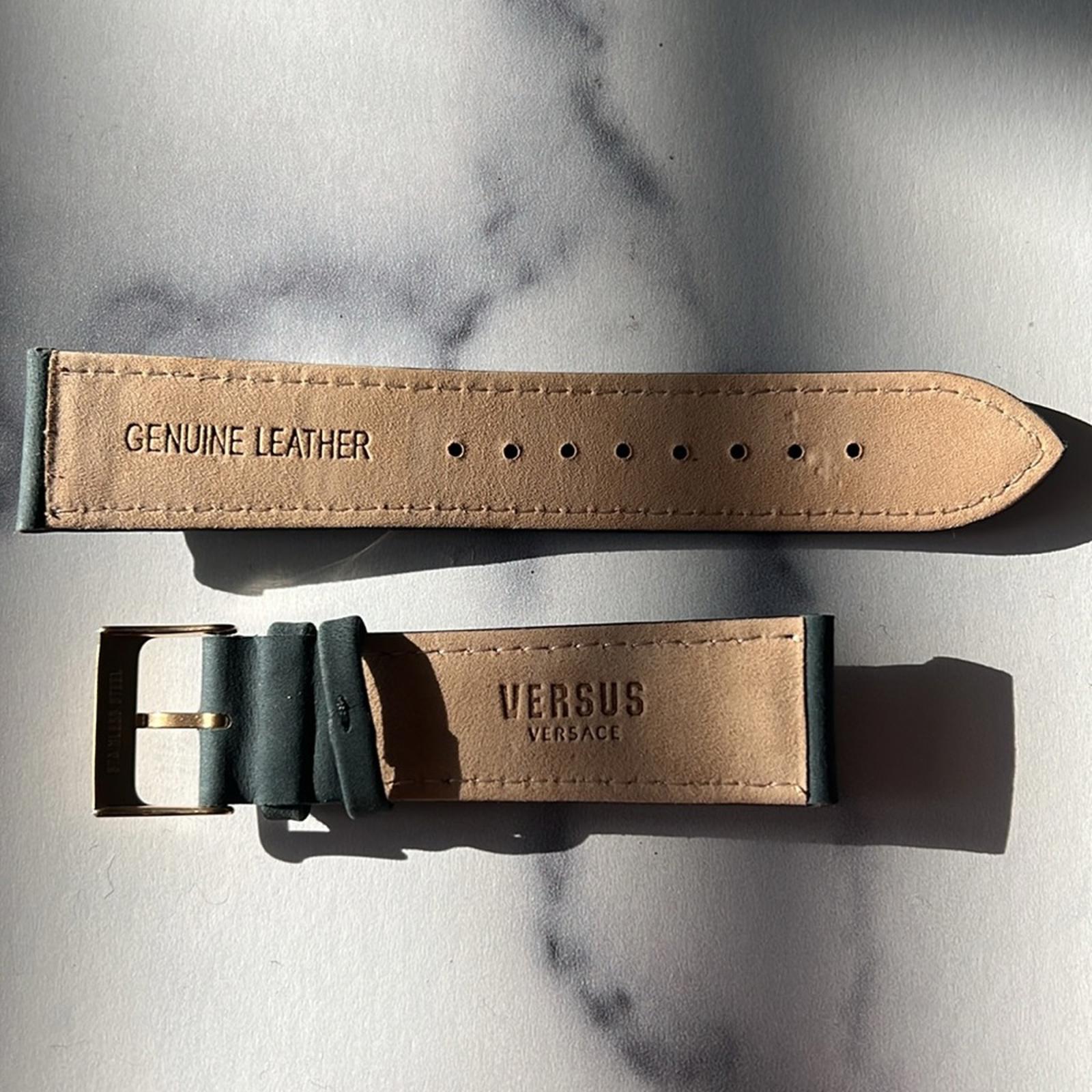 Versace Medusa 22MM Leather Watch Band in Green, NEW without Box