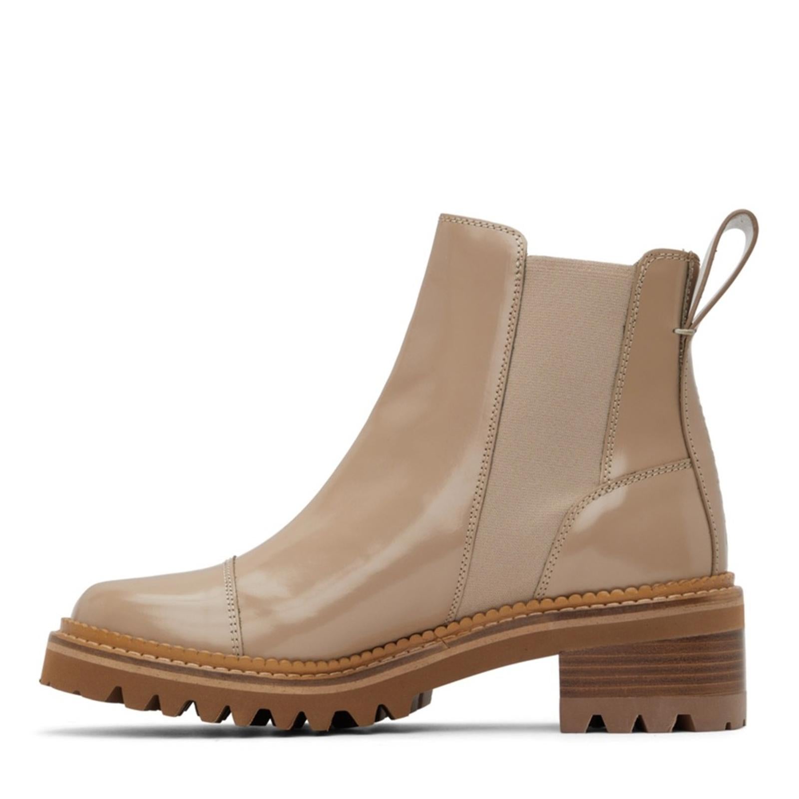 See by Chloé Mallory Chelsea Boots in Beige, Size 39 NEW + DustBag