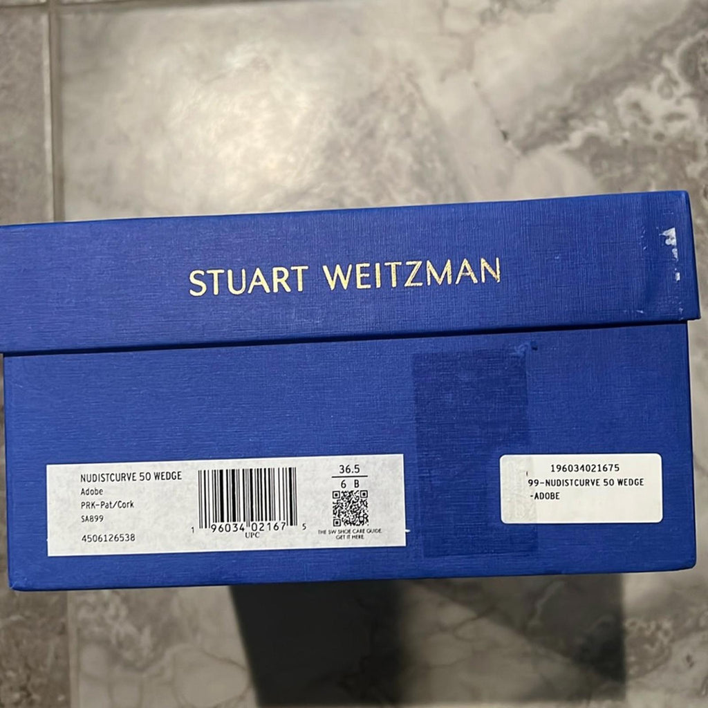 Stuart Weitzman Nudistcurve 50 Ankle Strap Wedge Sandals, Size 37/6 NEW +DustBag