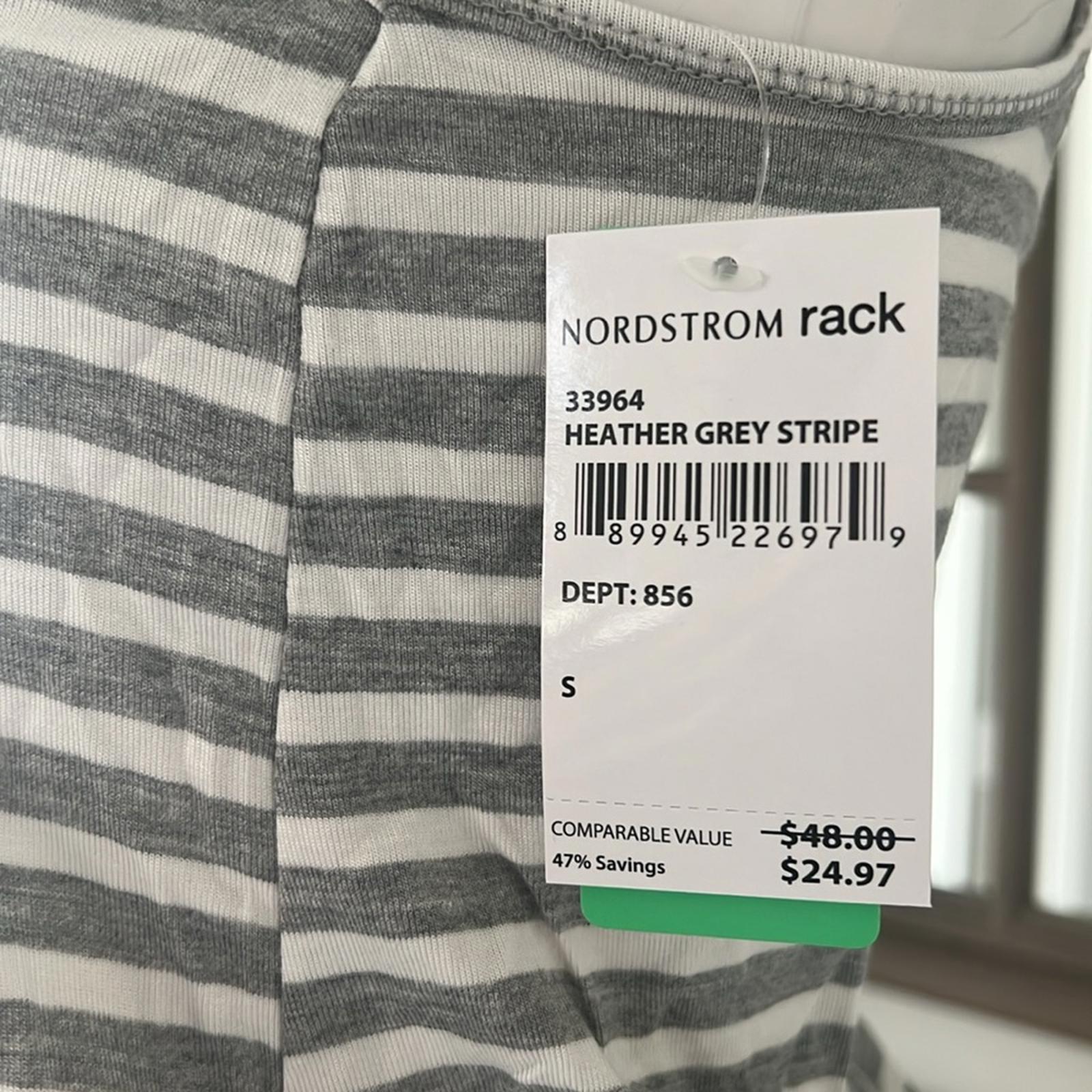 Honeydew Heather Grey Stripe Racerback Top, Size S New w/Tag Retail $48