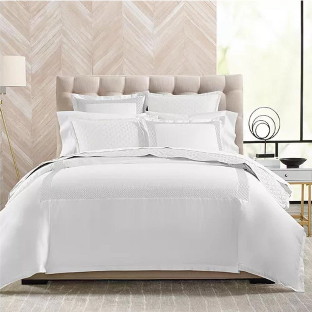 Hudson Park Collection 500TC Embroidered Geo Duvet Cover Twin Pima Cotton $340