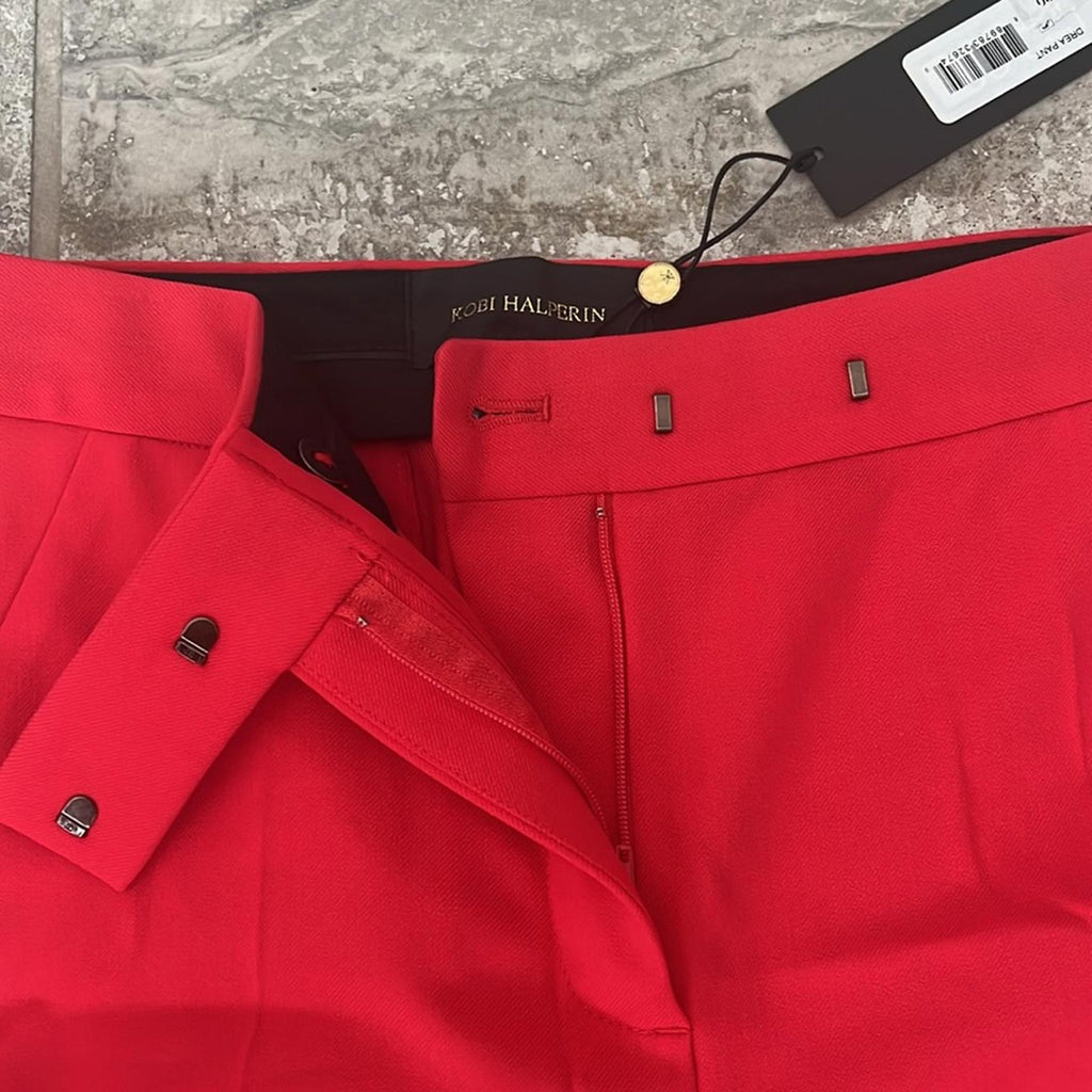 Kobi Halperin Drea Twill Pants, Fire/Red Size 2 New w/Tag Retail $398