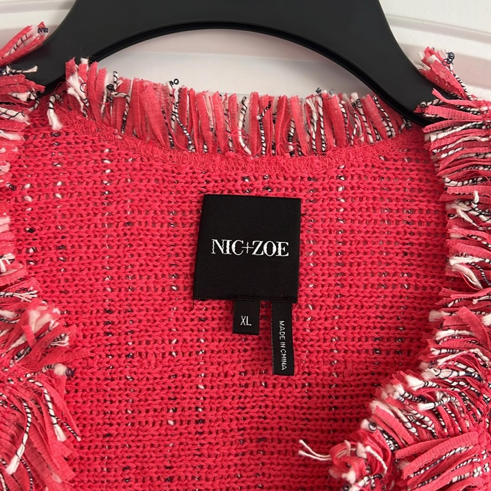 NIC+ZOE Fancy Fringe Jacket in Watermelon, Size XL New w/Tag