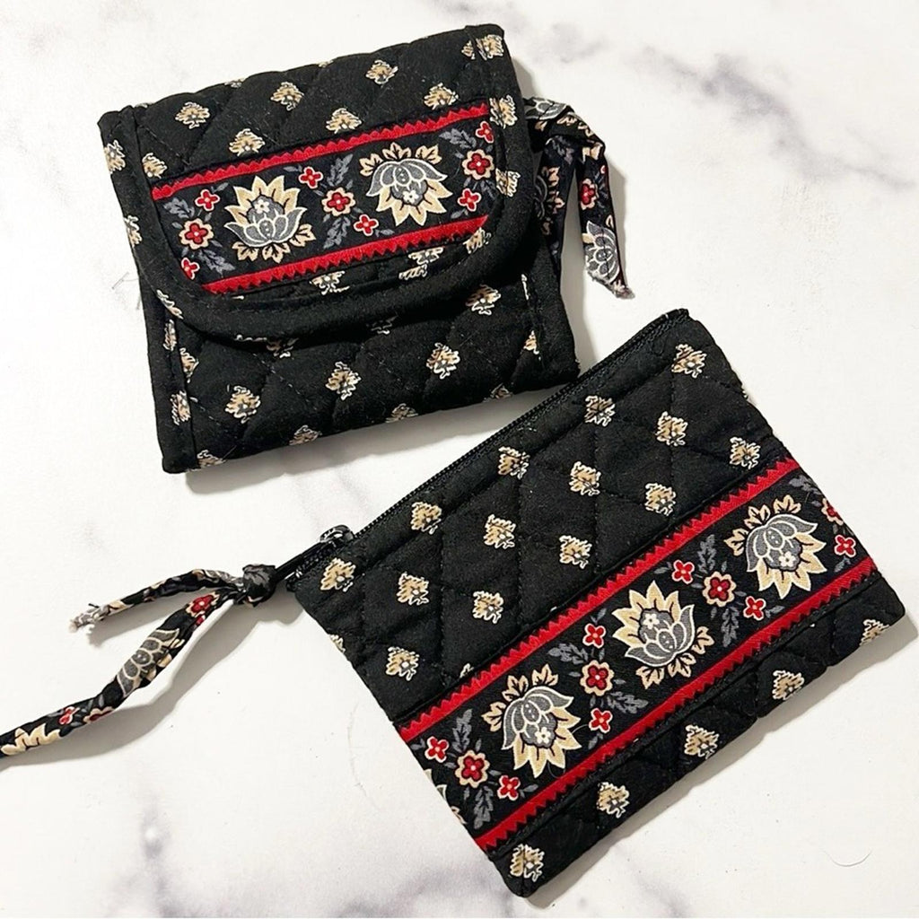Vera Bradley 2-Piece Wallet, Black & Red
