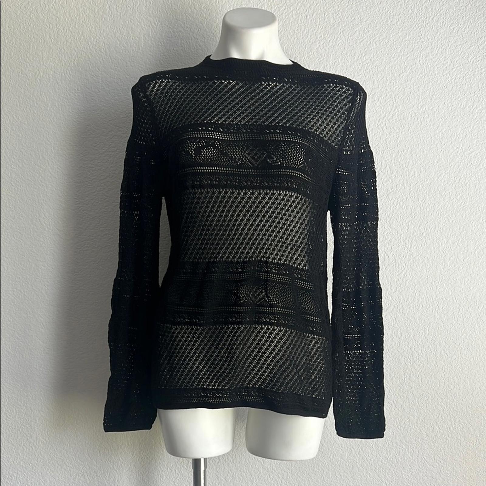 NEXT Black Knitted See-Through Sweater, EXCELLENT, UK Size 18