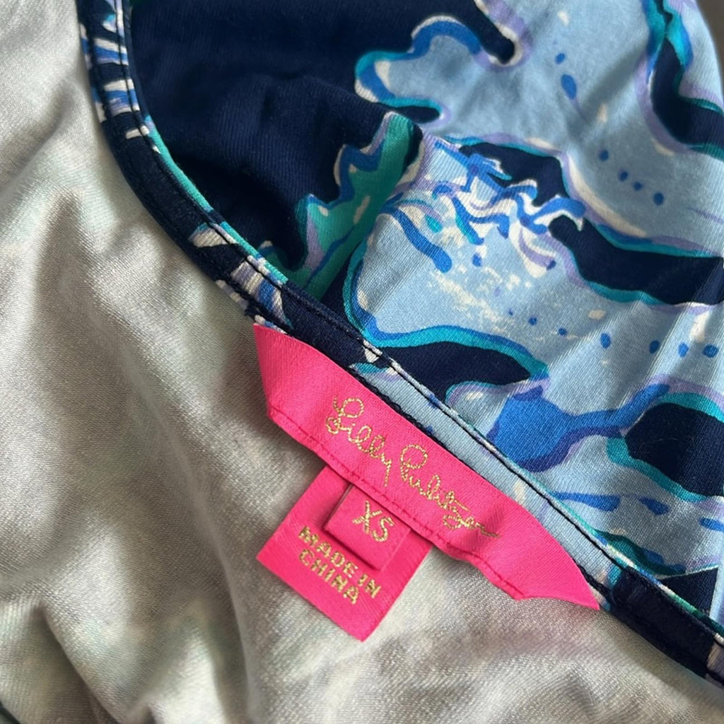 Lily Pulitzer Raina Dress, Indigo Swish & Sway Size XS (Like New) Retail $168