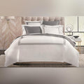 Hudson Park Collection 500TC Embroidered Geo Duvet Cover, Pima Cotton NWT $340