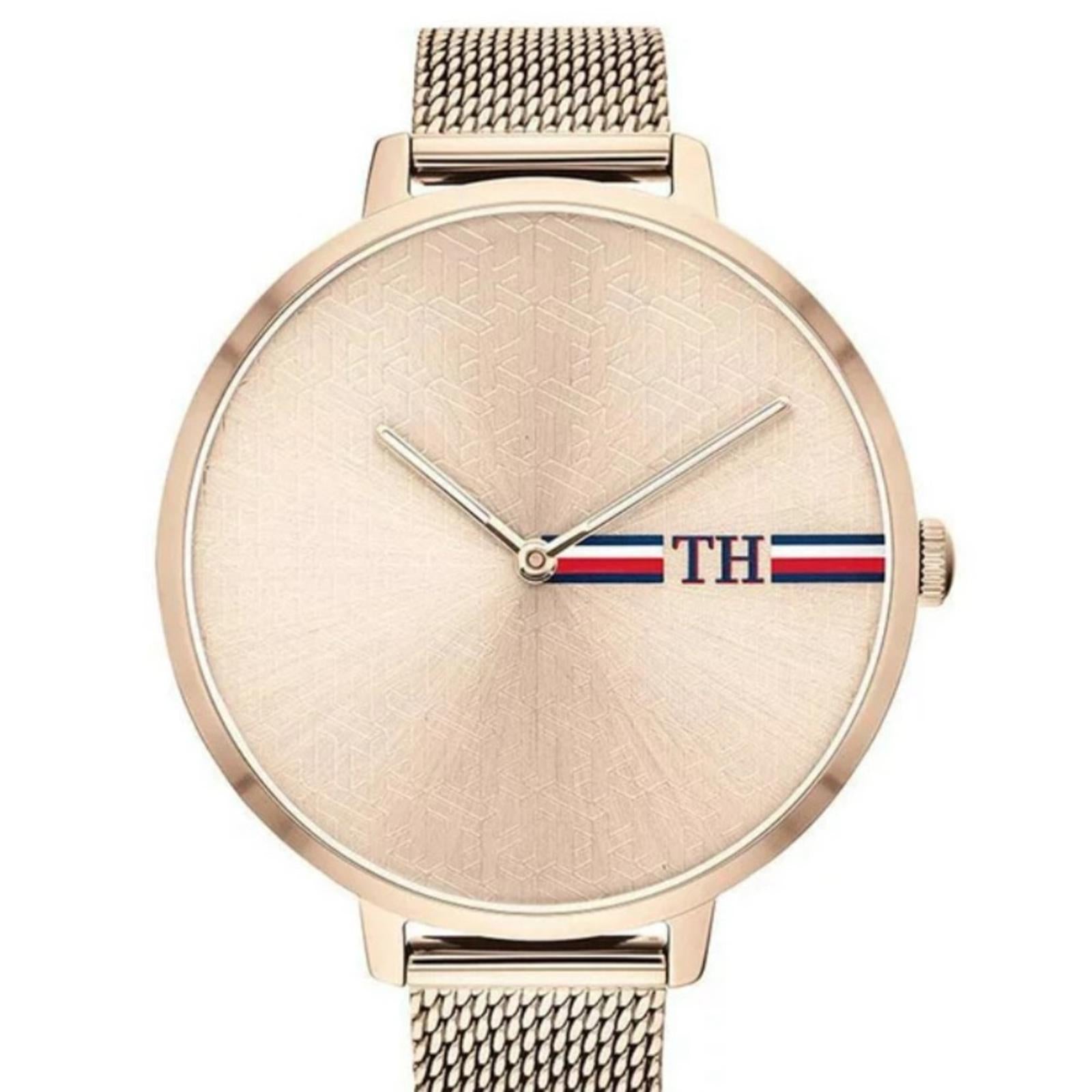 Tommy Hilfiger Alexa Carnation Rose Gold-Tone Mesh Ladies Watch #1782158 NWT