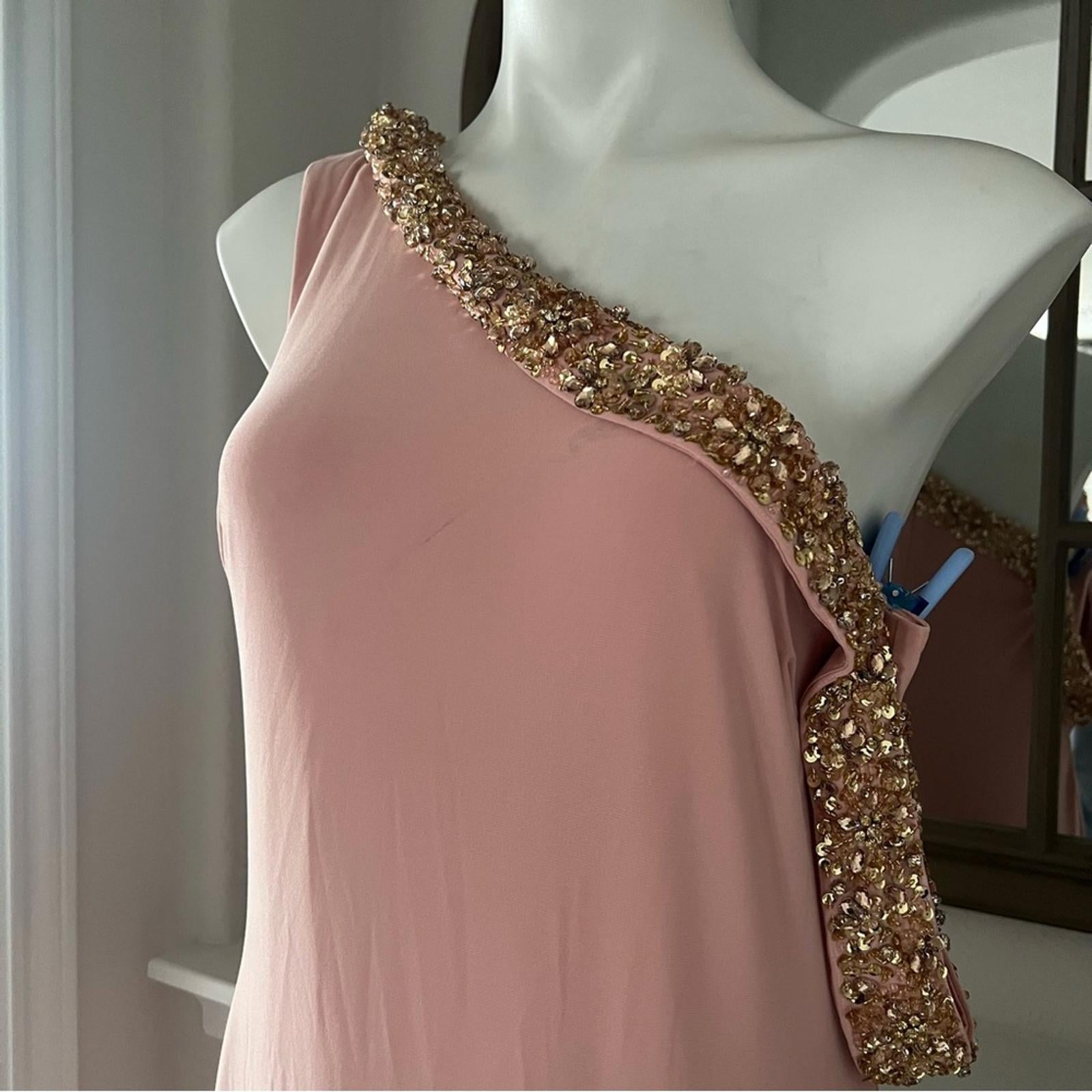 Mac Duggal Beaded Drop Shoulder Jersey Gown, Size 12 New with Tag