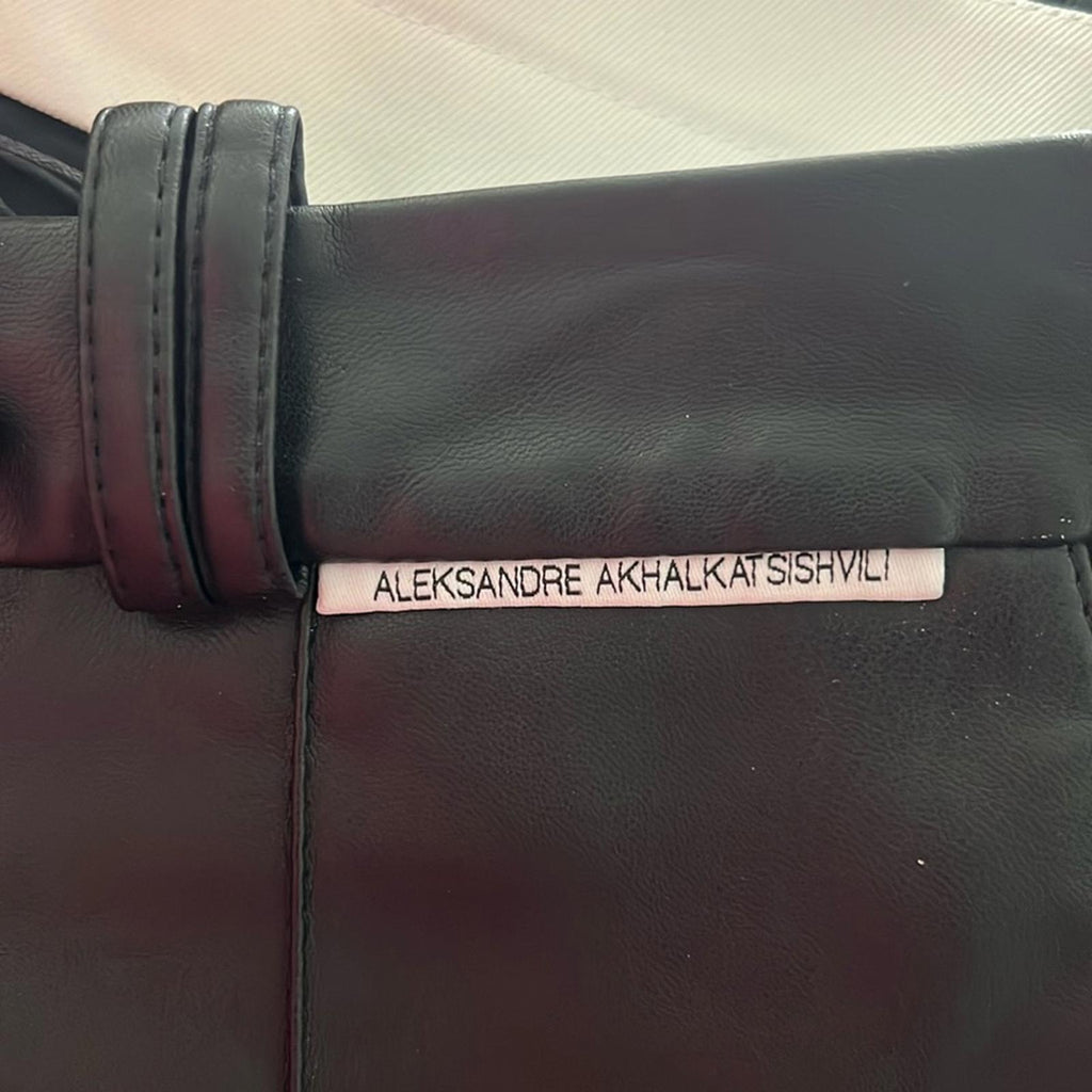 Aleksandre Akhalkatsishvili Faux Leather Pants in Black, NWT, Size XL