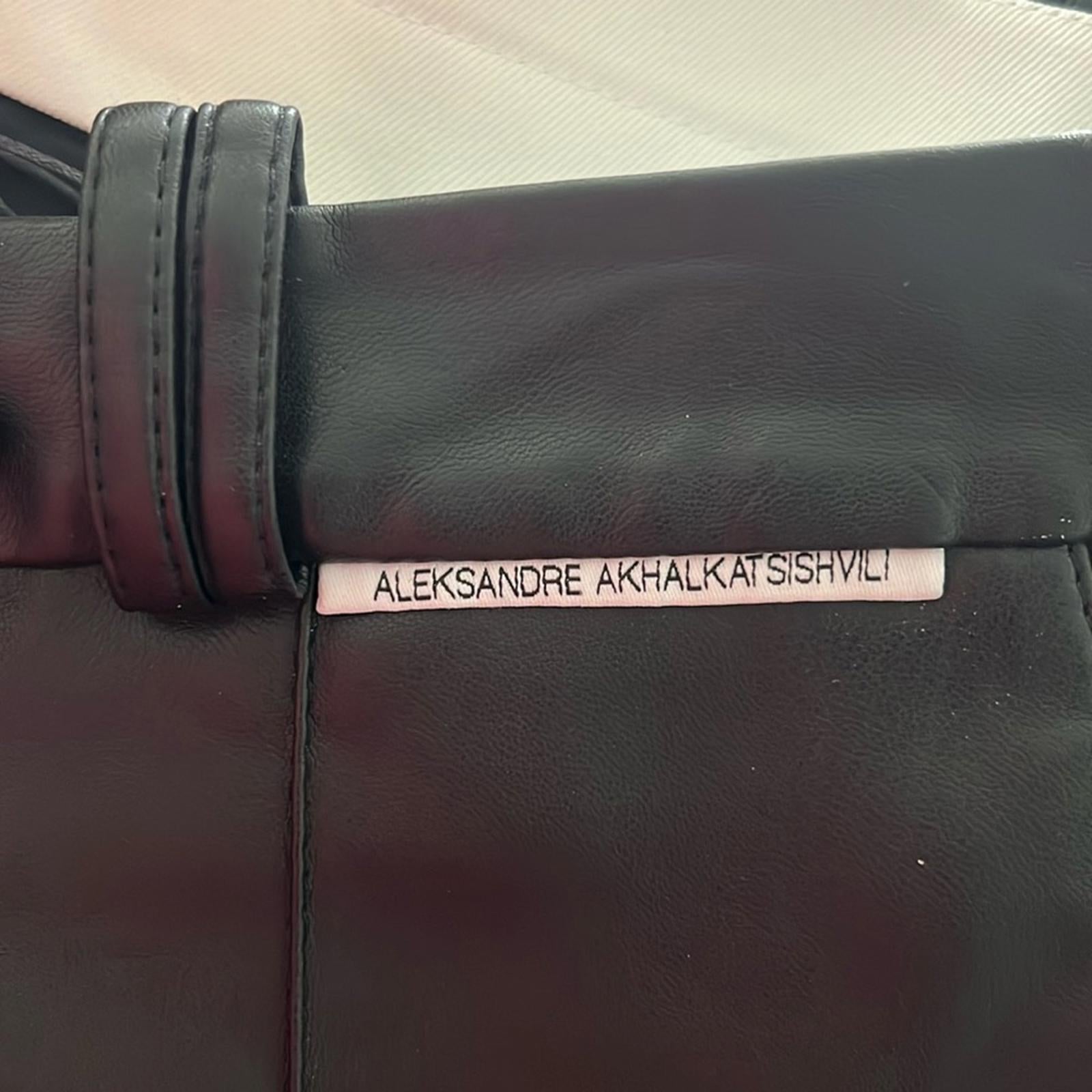 Aleksandre Akhalkatsishvili Faux Leather Pants in Black, NWT, Size XL